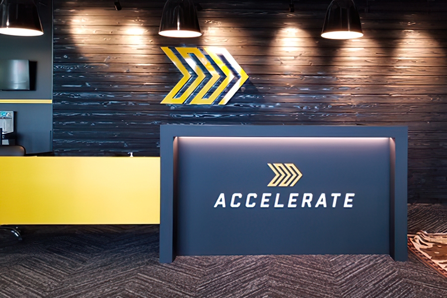 Accelerate Dimensional Backlit Sign